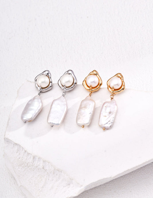 Classic Natural Pearl Earrings-0